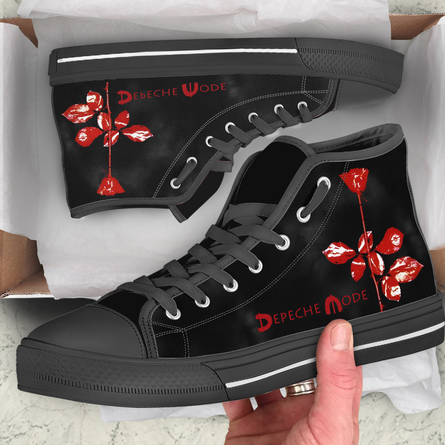 Depeche Mode Shoes, Depeche Mode 90s Sneakers Gift For Her
