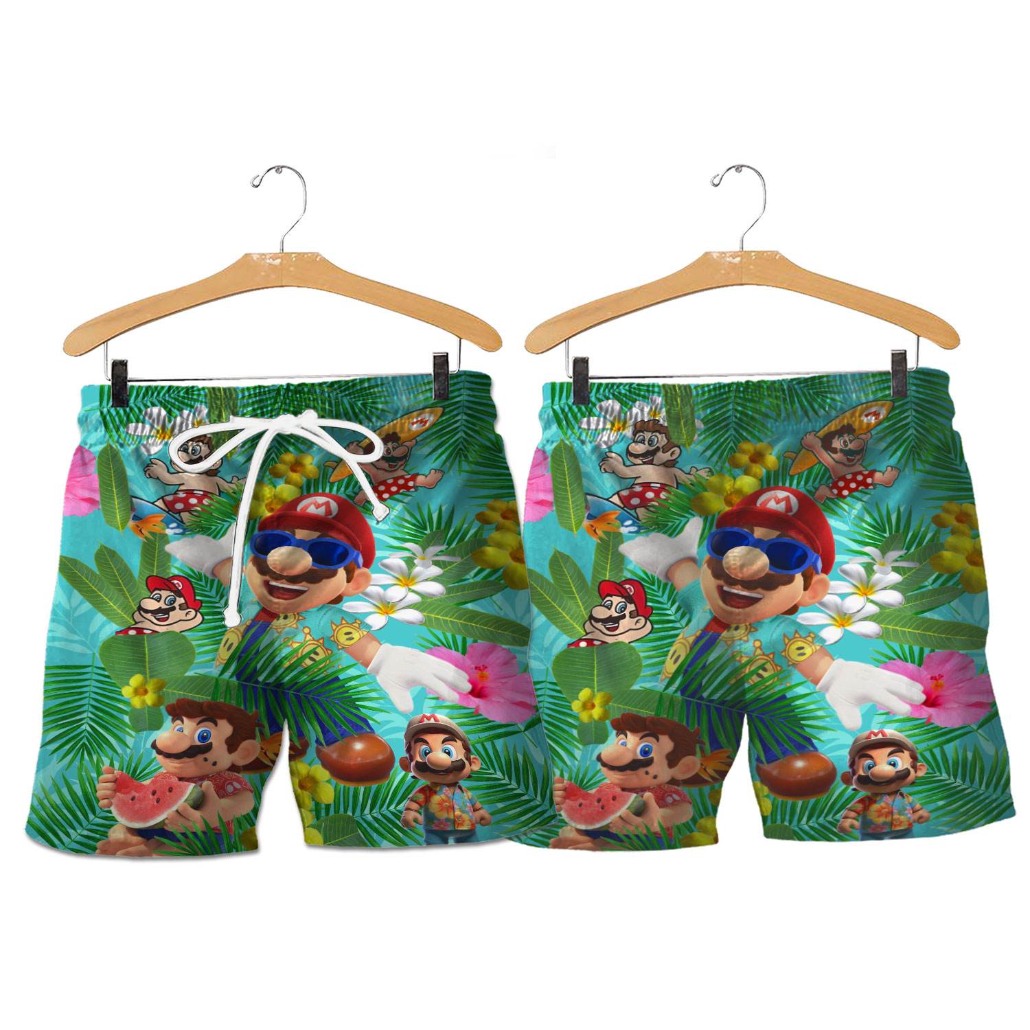 Super Mario Hawaiian Shirt, Mario Bros Button Shirt, Video Game Summer Short,