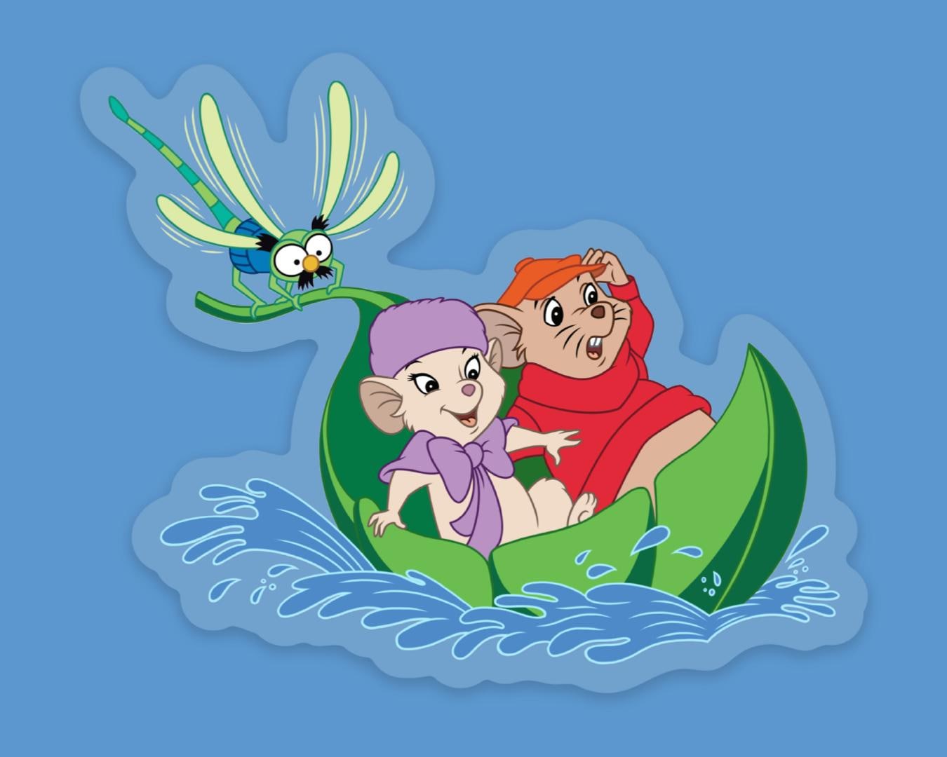 The Rescuers Clear Sticker | Bernard, Miss Bianca, & Evinrude Disneyyy Sticker