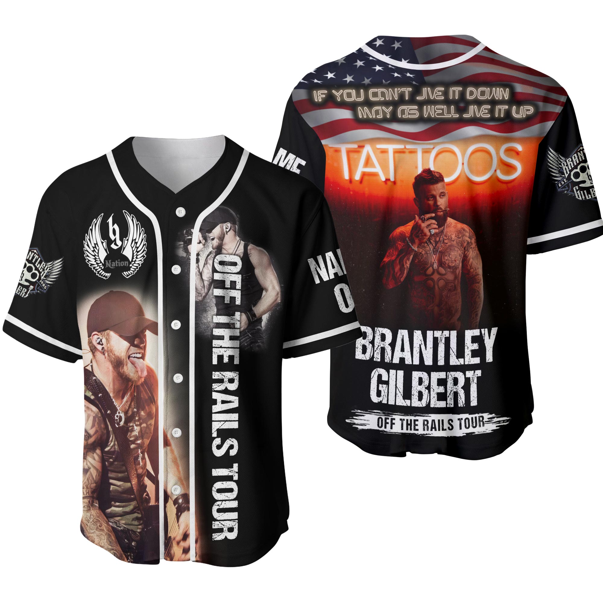 Brantley Gilbert Tour 2025 Baseball Jersey Outfit