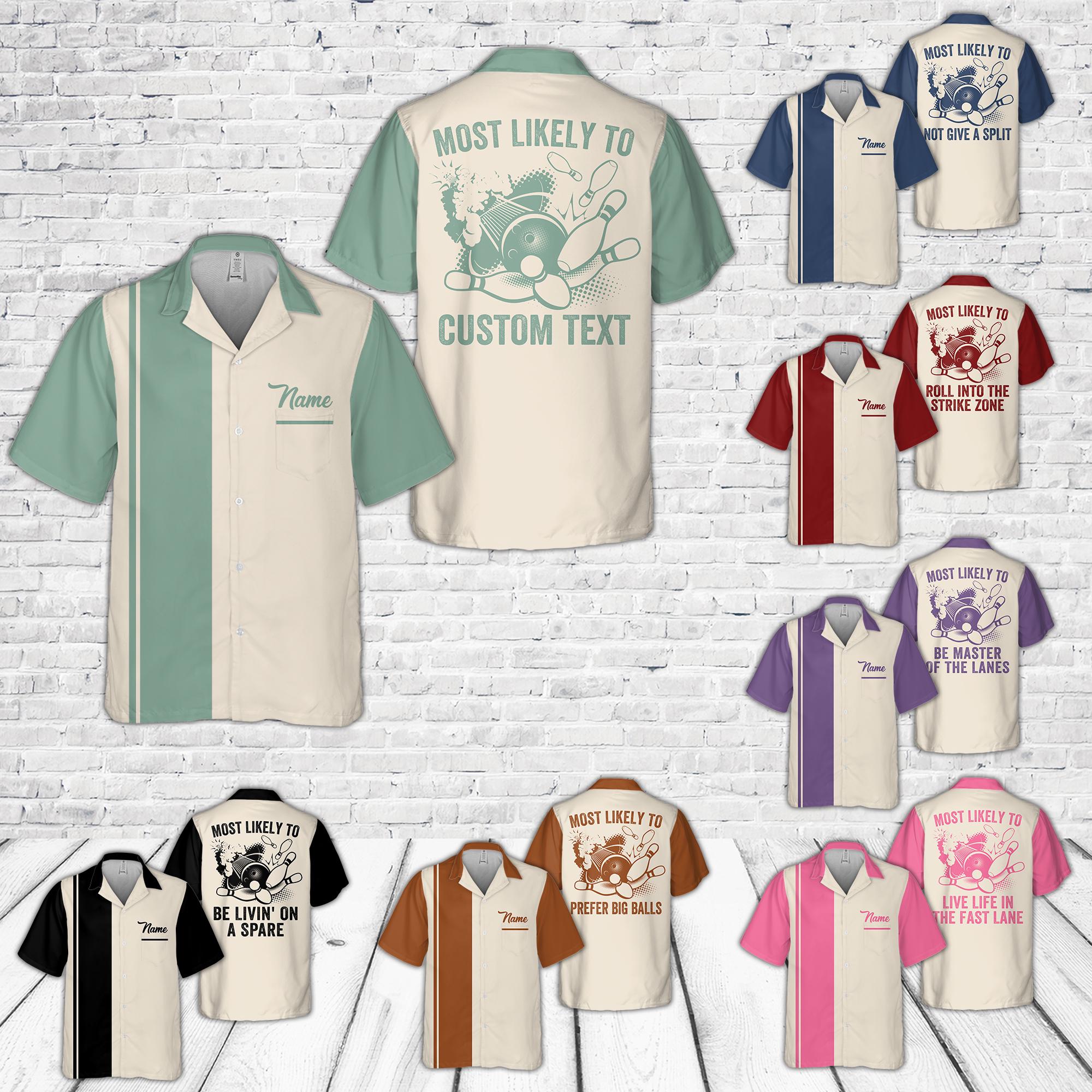 Personalized Bowling Pocket Hawaiian Shirt, Custom Name Bowling Button Up Shirt