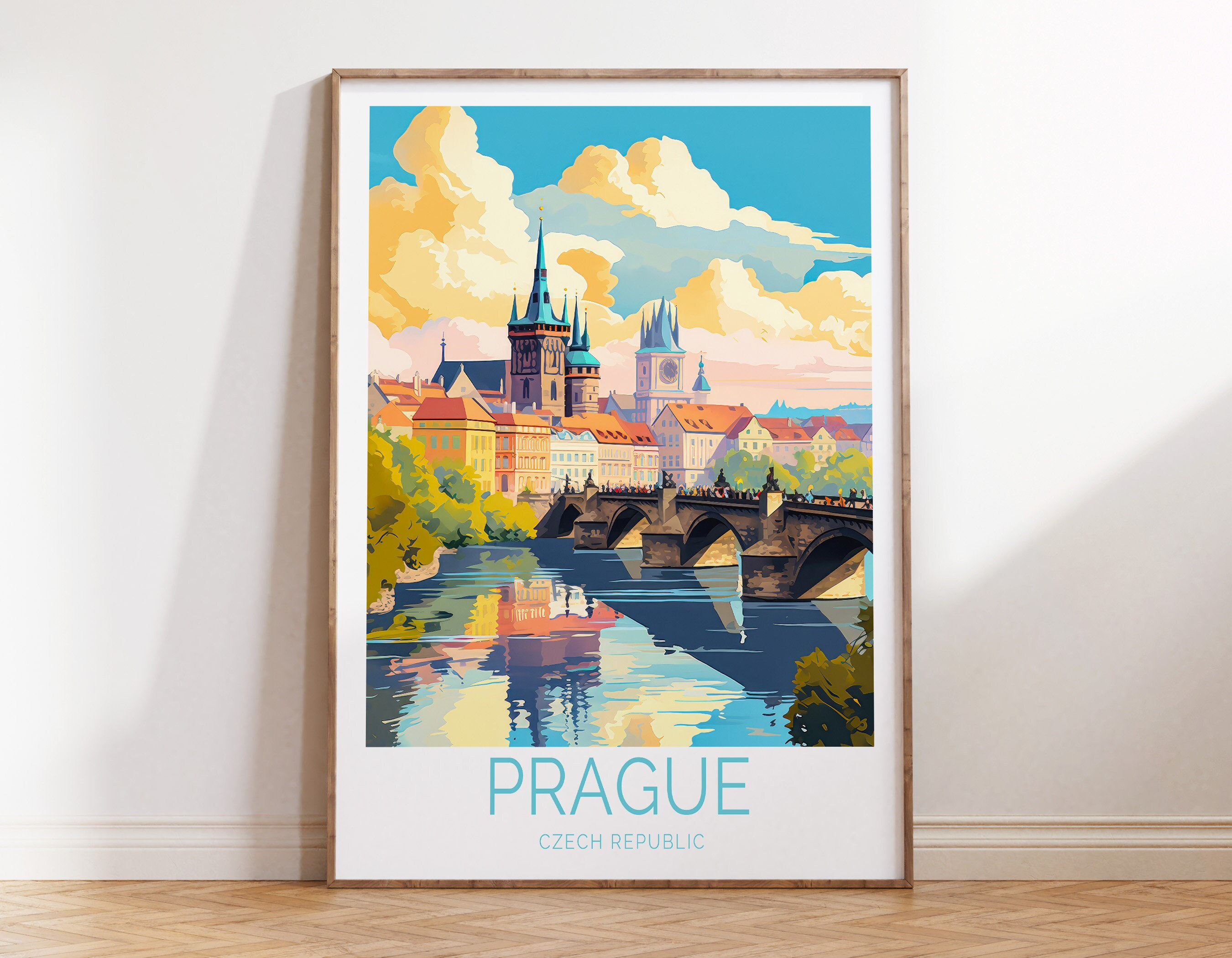 Prague Travel Poster, Prague Poster, Prague Travel Wall Art