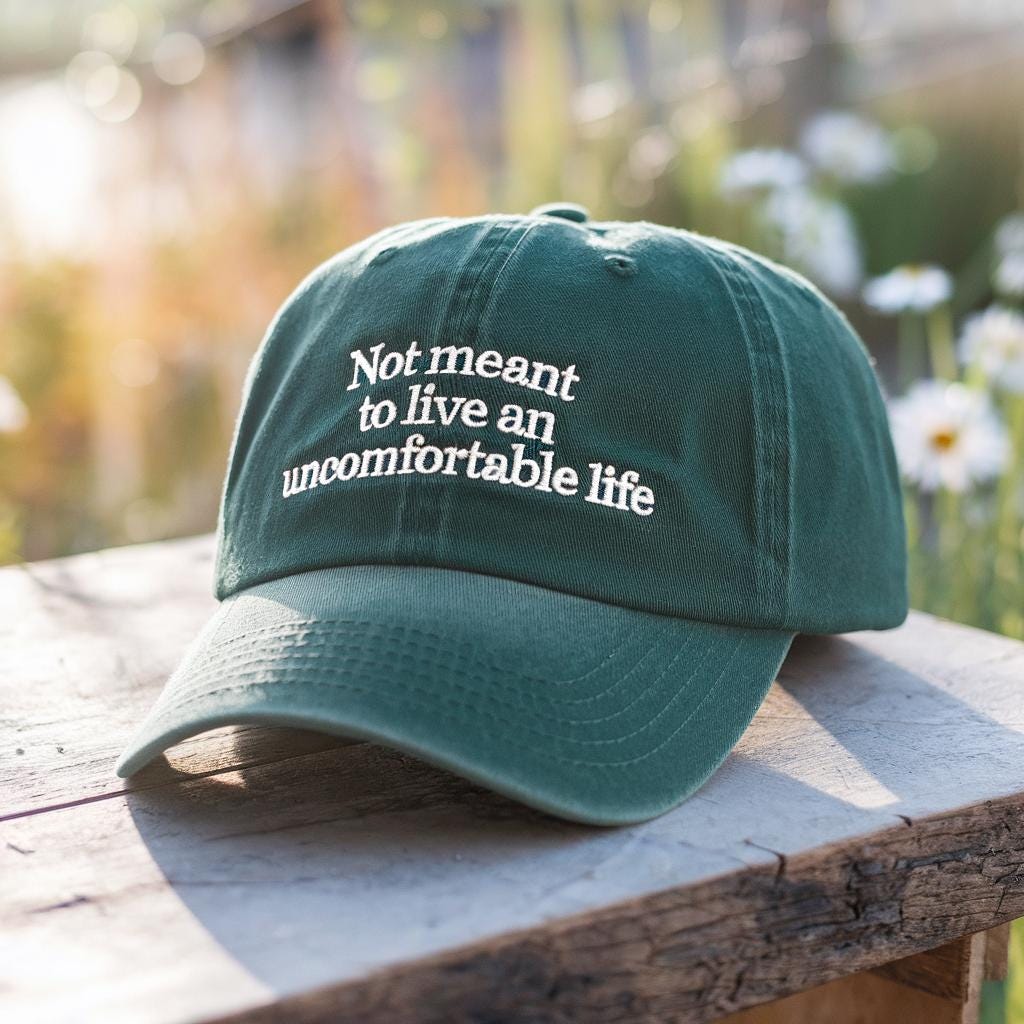 Not Meant To Live An Uncomfortable Embroidered Hat, White Lotus Hotel, White Lotus Hat