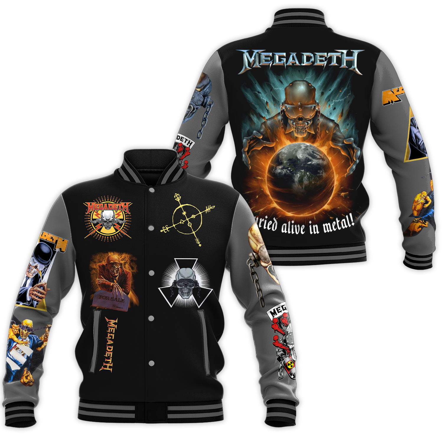 Megadeth Buried Alive In Metal Baseball Jacket