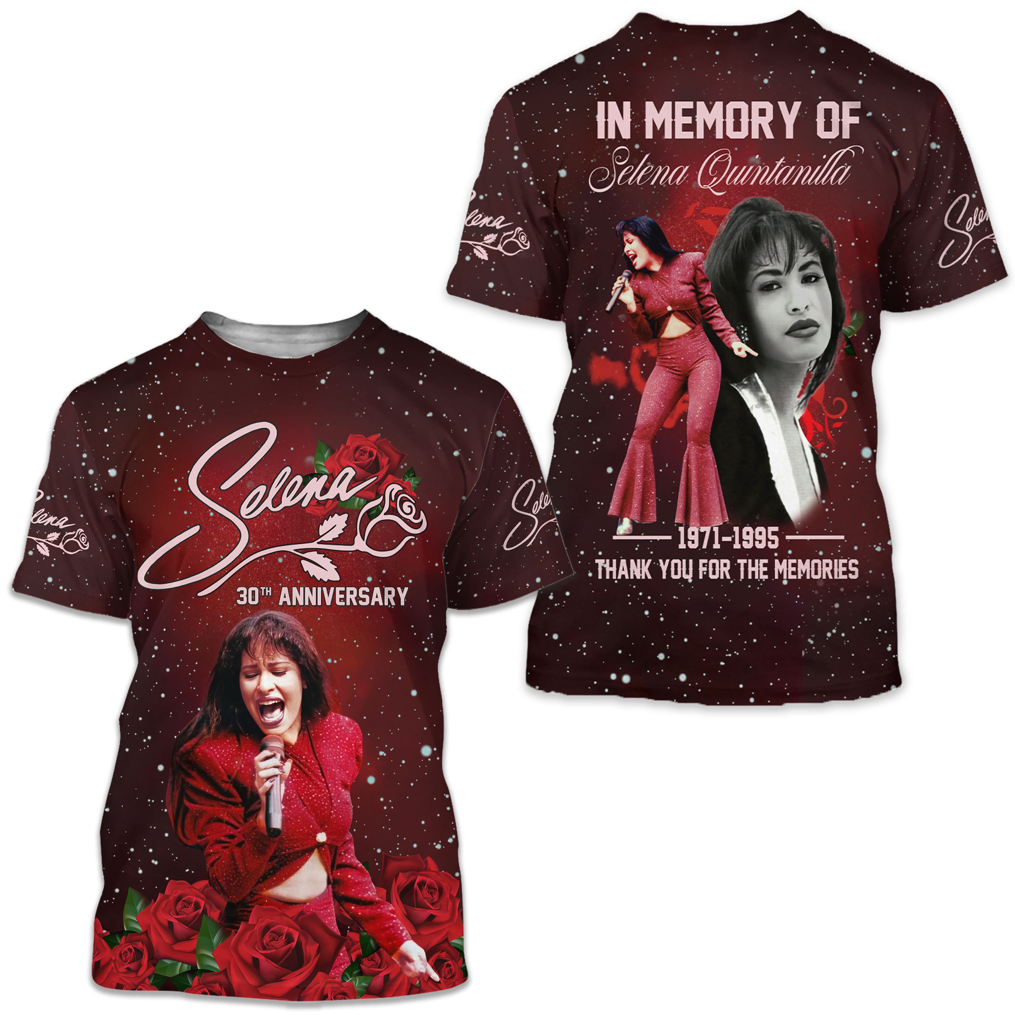 Selena 30th Anniversary 1995-2025 Thank You 3d T-shirt