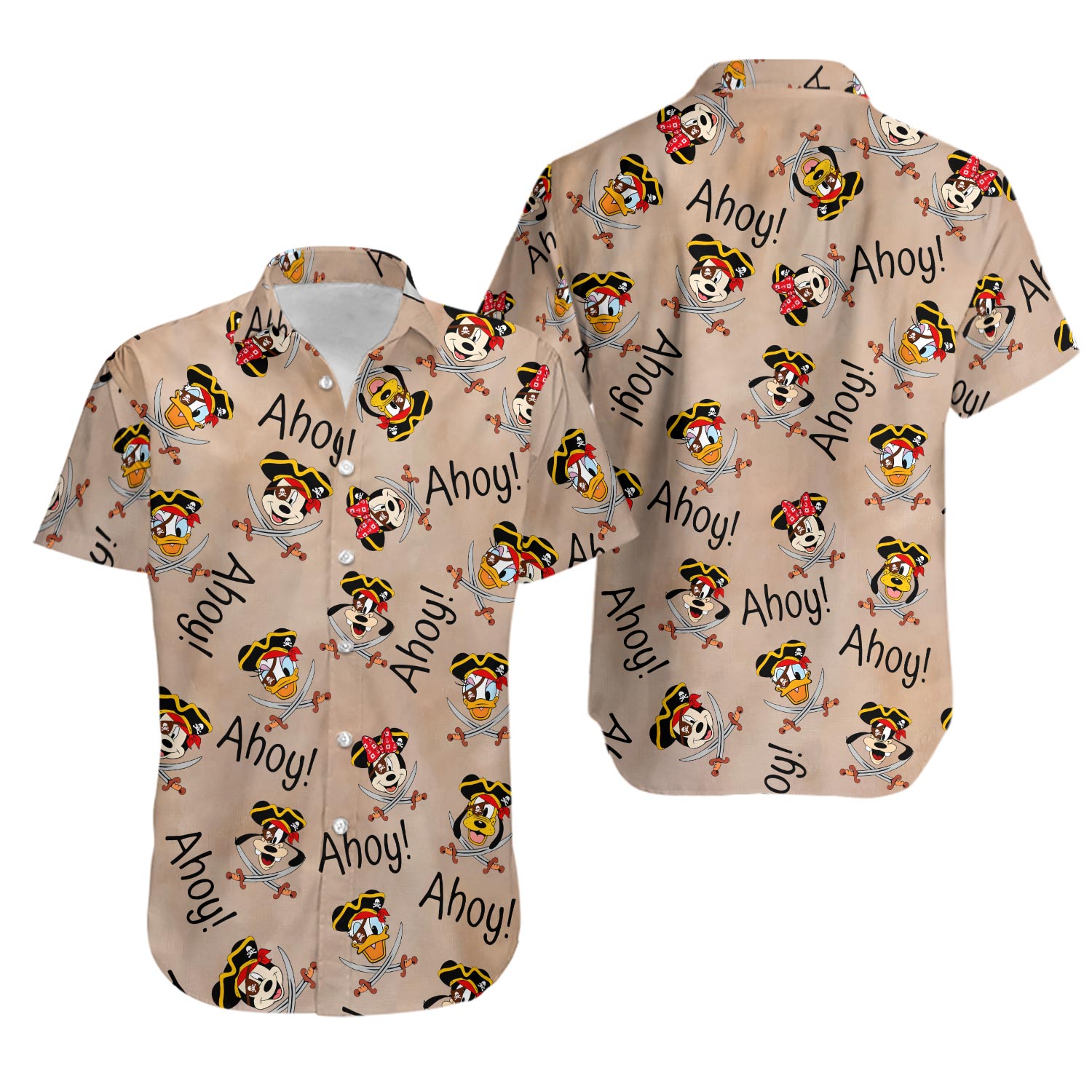 Disneyyy Pirate Hawaiian Shirt, Mickeyy And Friends Pirates Hawaiian Shirt And Short