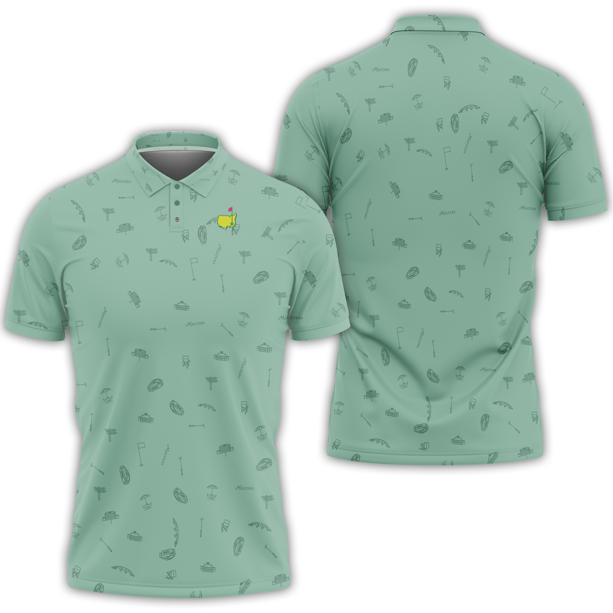 Masters Golf Polo Shirt 2025 Pga Performance Outdoors Shirt, Golf Polo Shirt Print