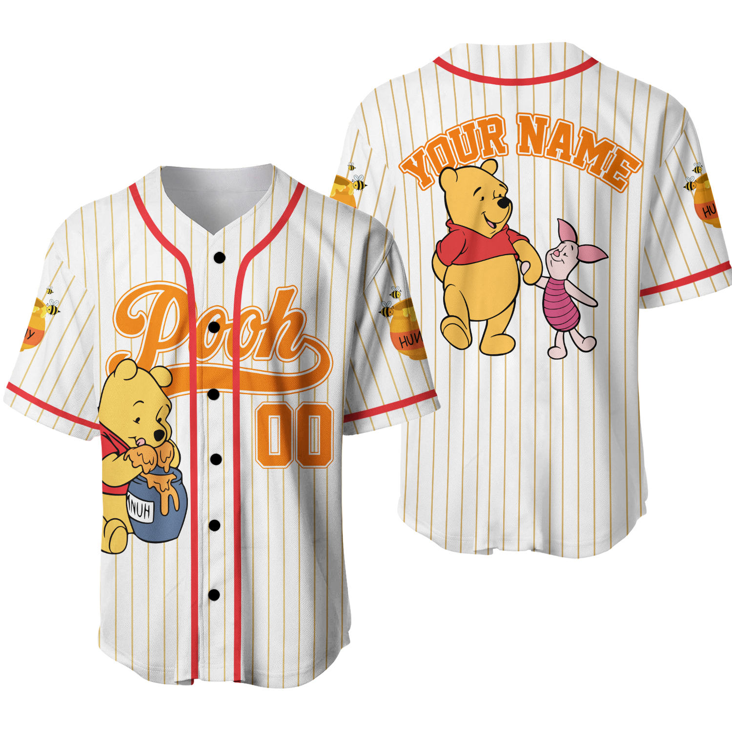 Personalized Winniee The Poohh Baseball Jersey, Custom Pooh Jersey Shirt