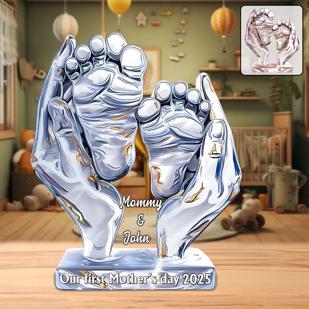 Our First Mother's Day - Personalized Mother Shaped Acrylic Plaque