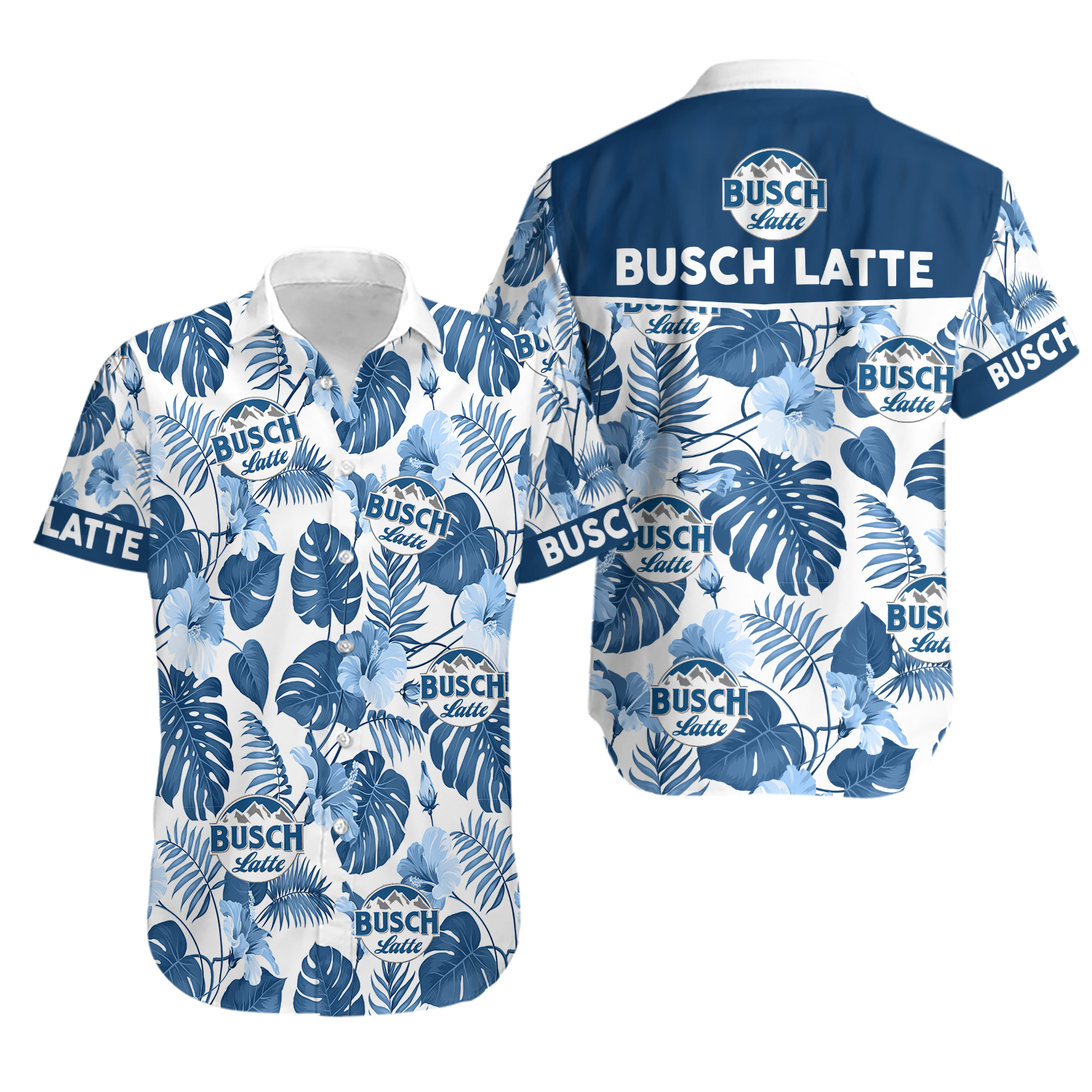 Busch Latte Tropical Hawaiian Shirts, Summer Beach Short Sleeve Shirt
