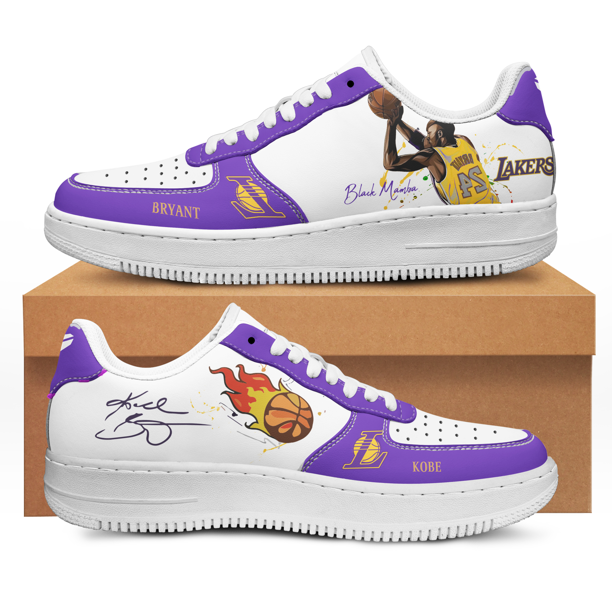 Kobe Bryant Leather Low Top Sneakers, Gifts For Fan