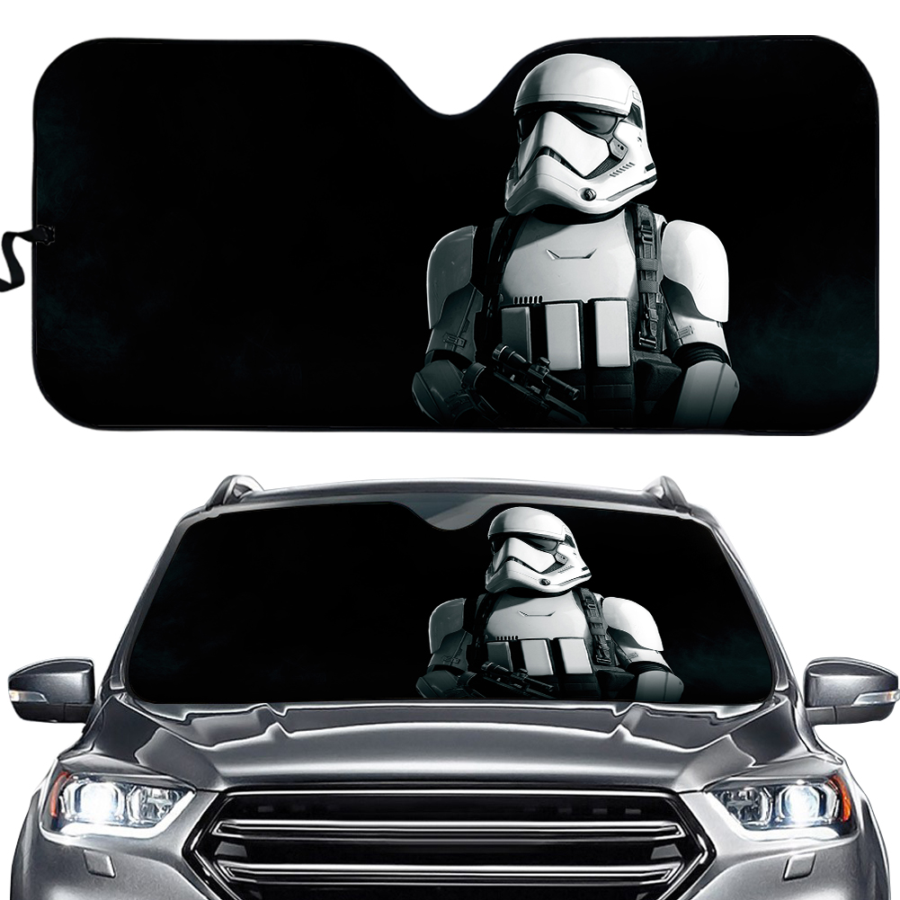 Starwar In Black Theme Car Auto Sunshades, Movies Gift.