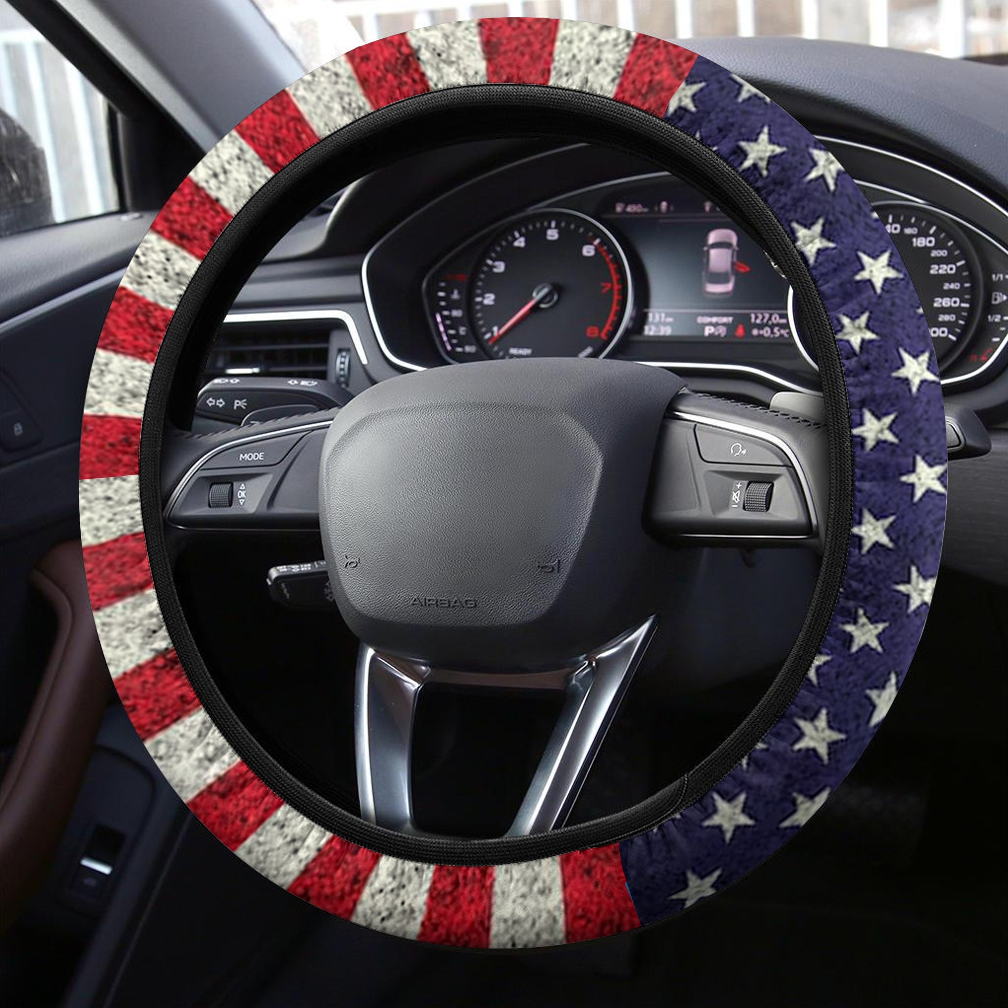 Us American Flag Steering Wheel Cover, Patriotic Car Accessories