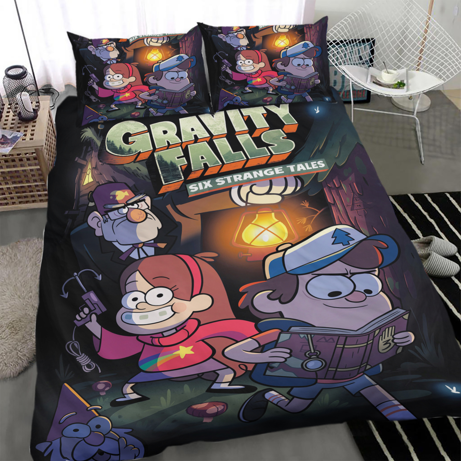 3pcs Bedding Sets Gravity Falls Comforter Sets All Season For Kids Lightweight