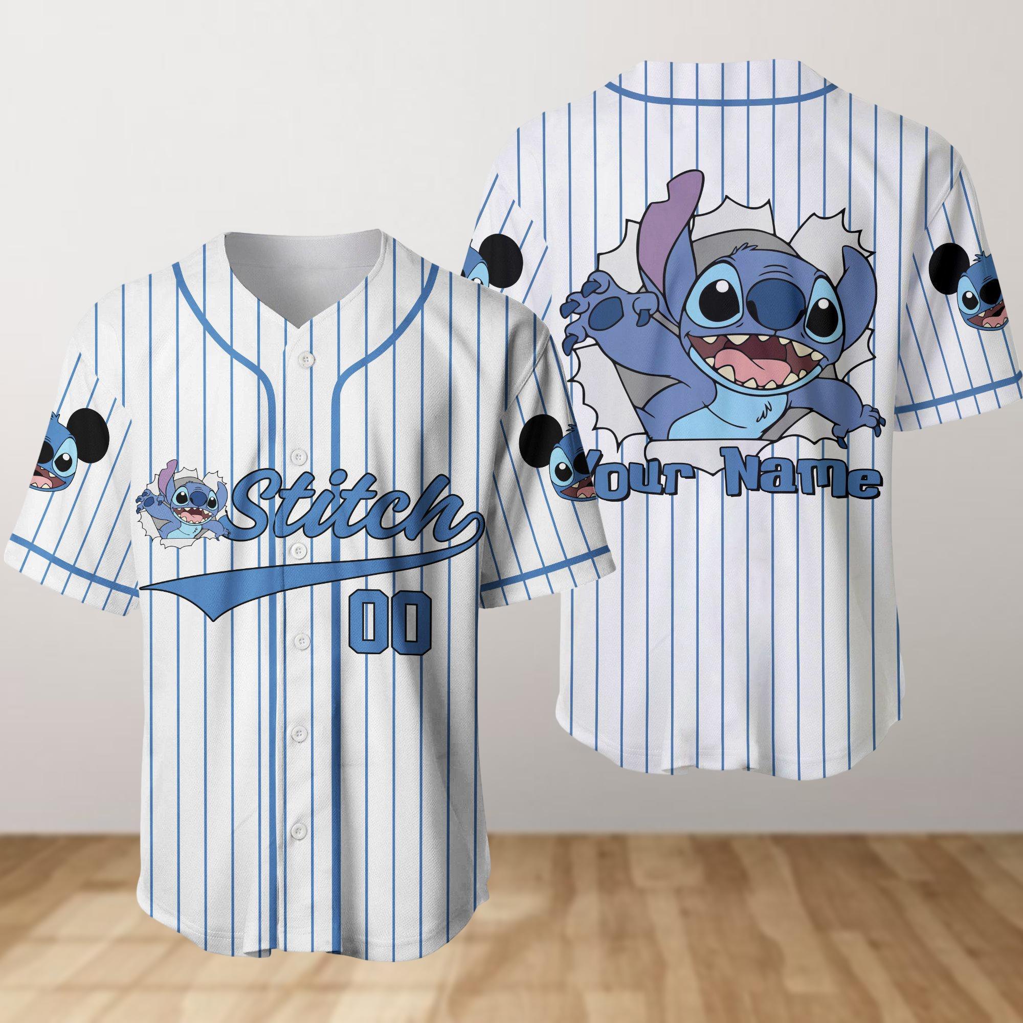 Stitchh Baseball Jersey, Custom Name Number Lilo And Stitchh Baseball Jersey