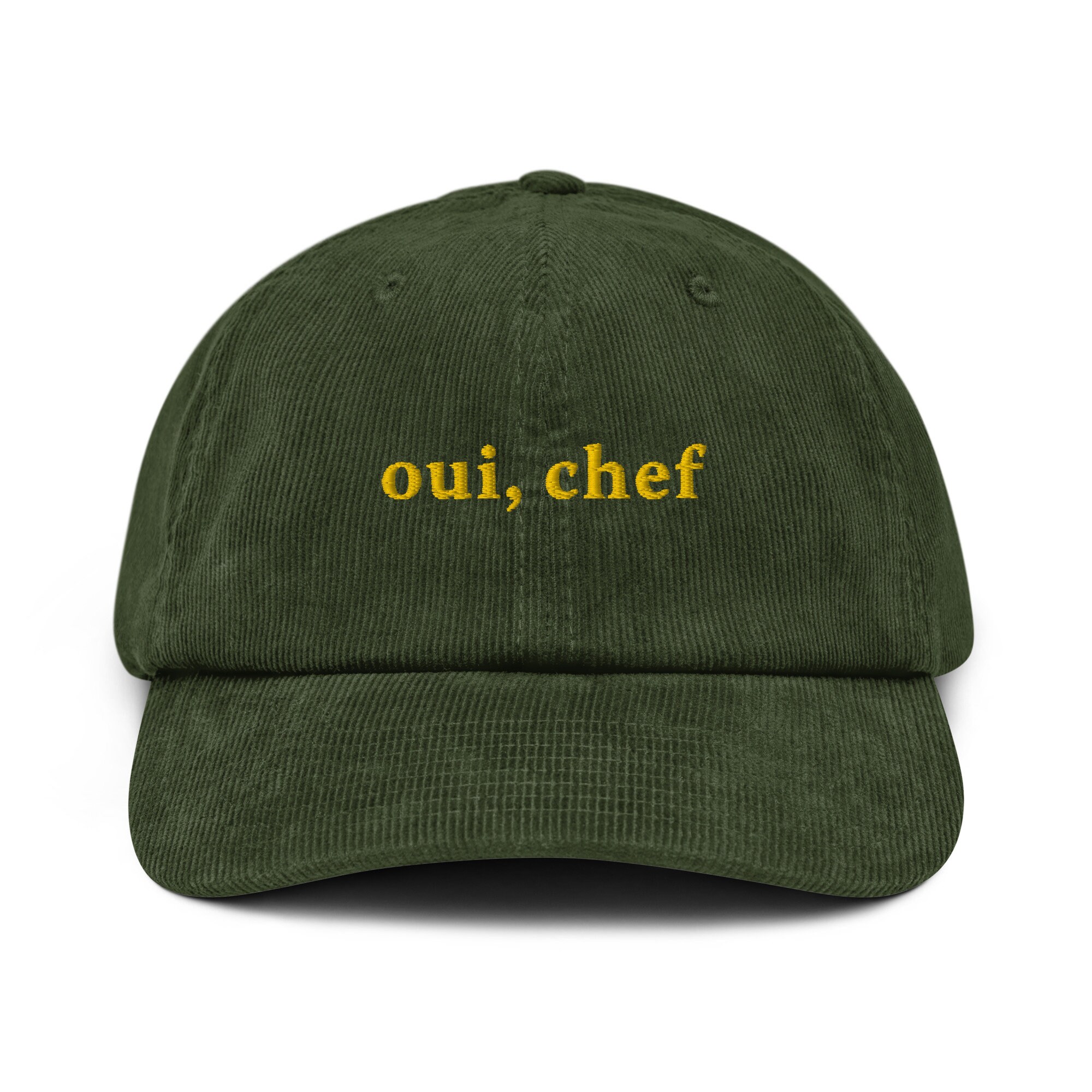 Oui Chef Hat Corduroy Hat French Cooking Gift France Cap Embroidered Baseball Cap Culinary