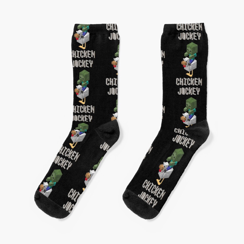 Chicken Jockey Pixel Art Socks