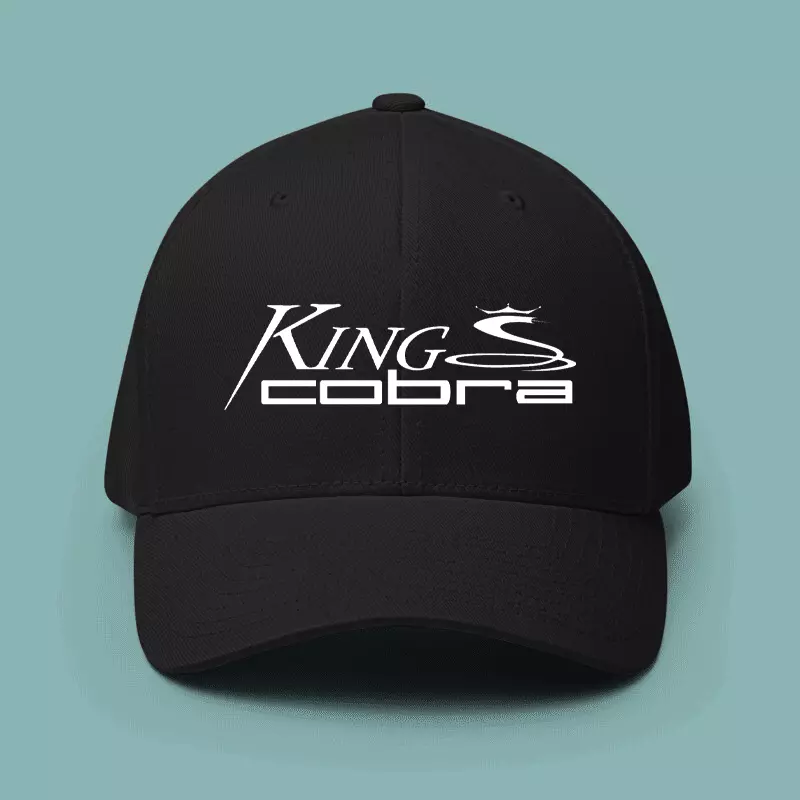 King Cobra Golf Logo Printed Black Hat Baseball Cap