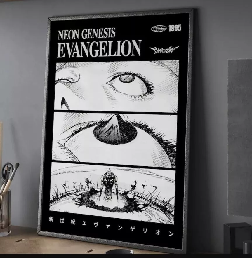 End Of Evangelion Poster Anime Vintage 90s Poster Decor