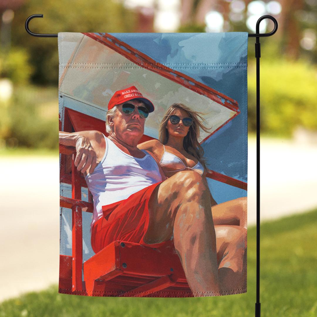 Seasonal Trump Garden Flag - Maga Summer - 12 Months Of Winning!