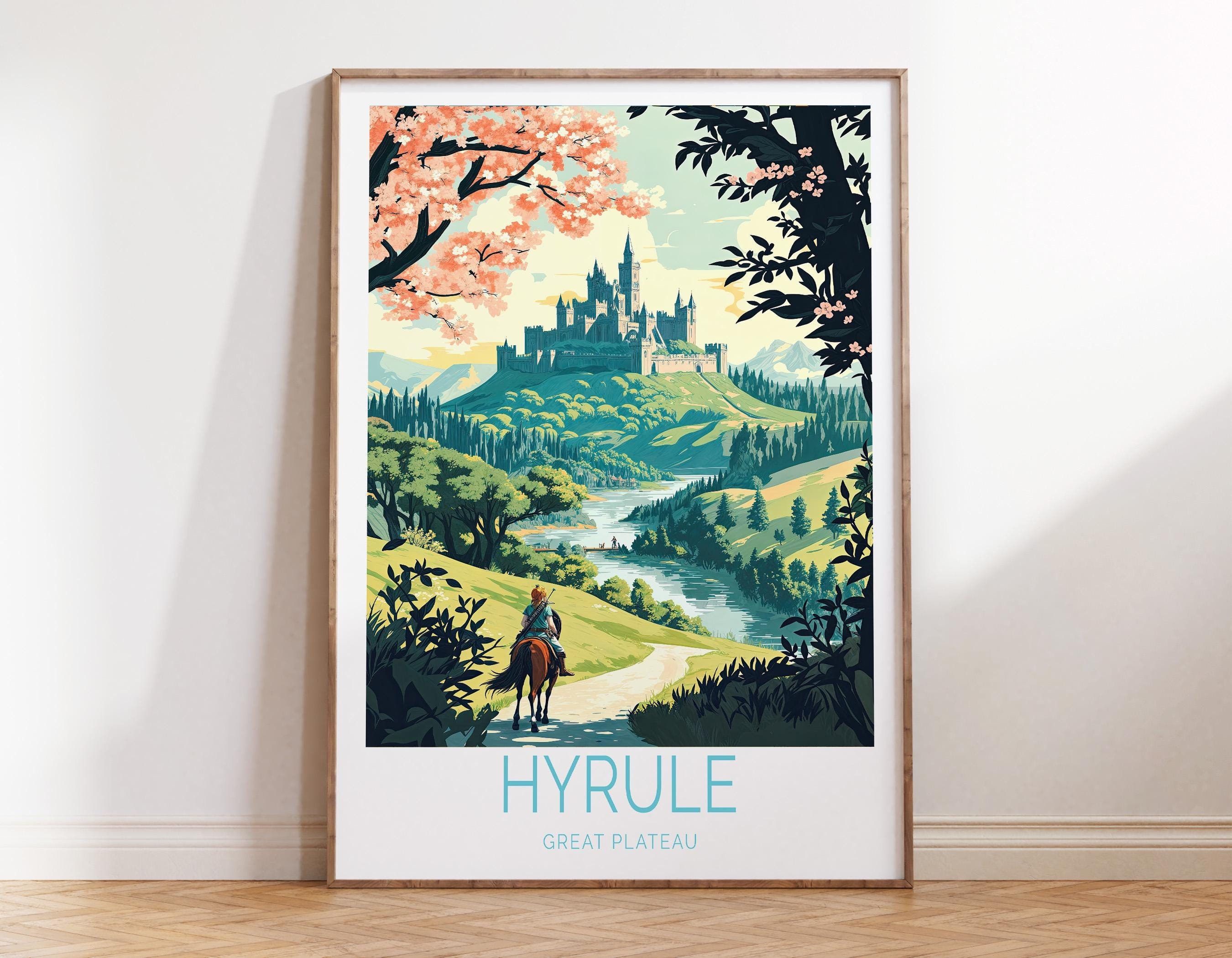 The Legend Of Zelda Poster, Hyrule Great Plateau Wall Art, Hyrule Travel Print