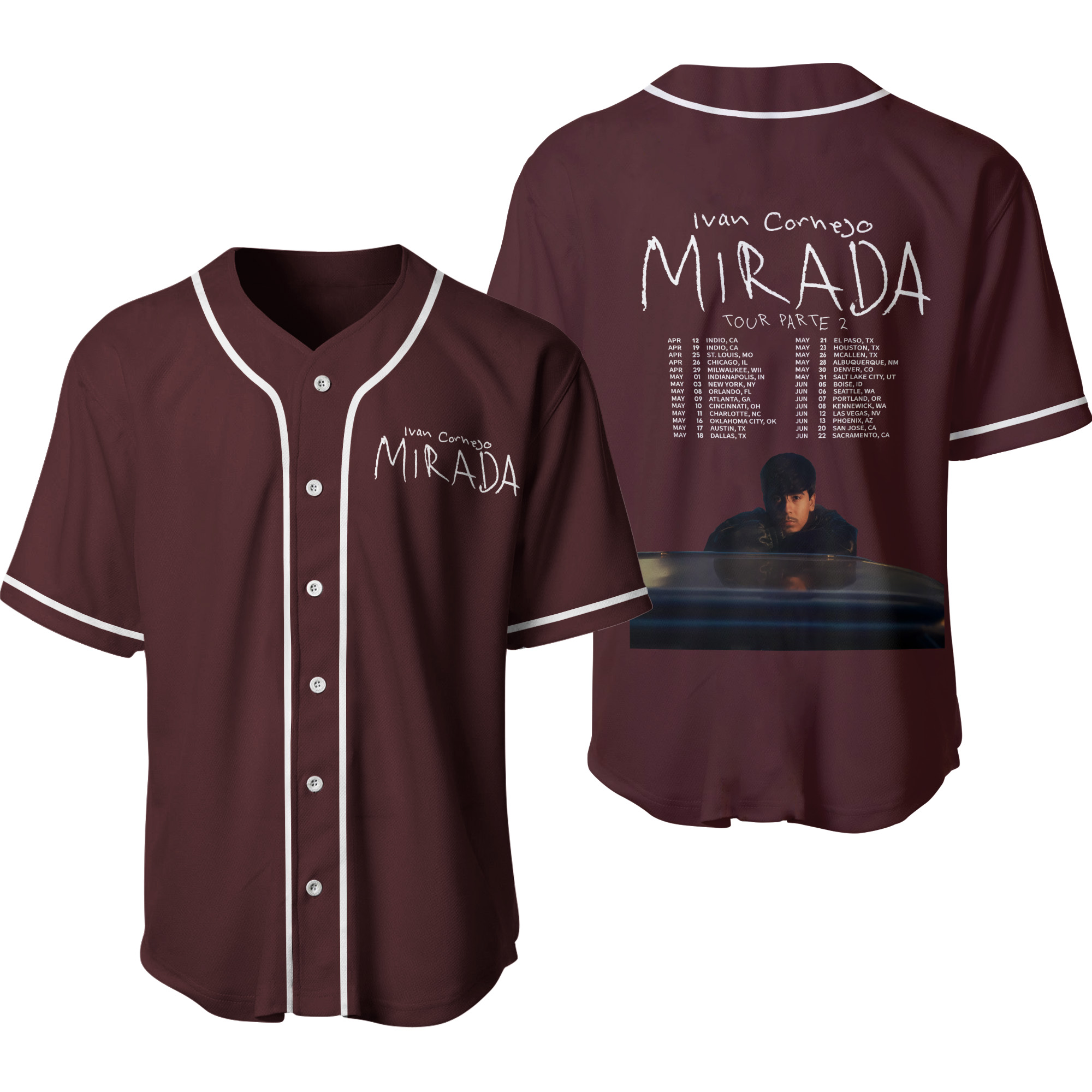 Ivan Cornejo Mirada Tour 2025 Merch Baseball Jersey Shirt