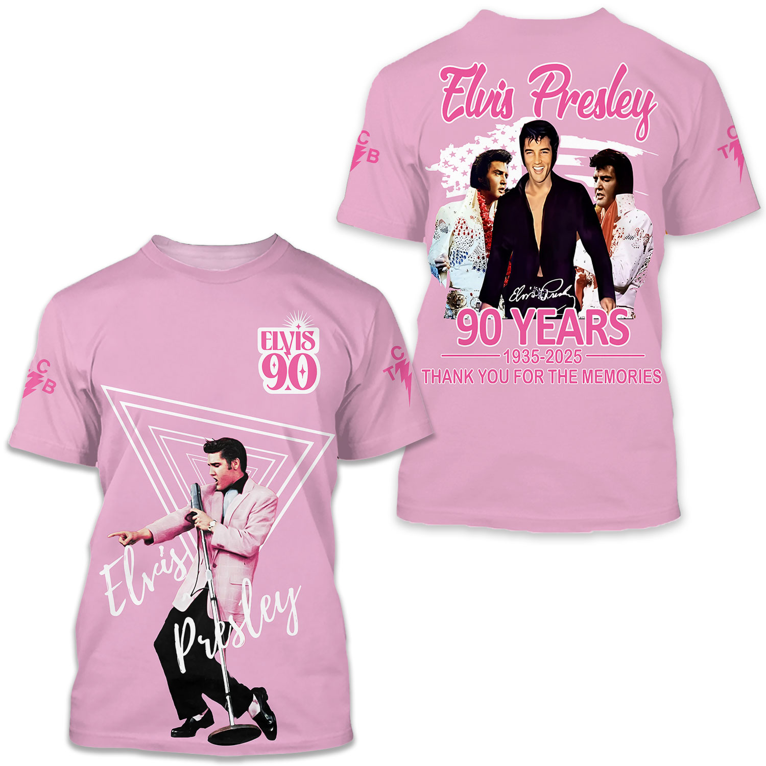 Elvis Presley 90 Years 1935-2025 Thank You 3d T-shirt