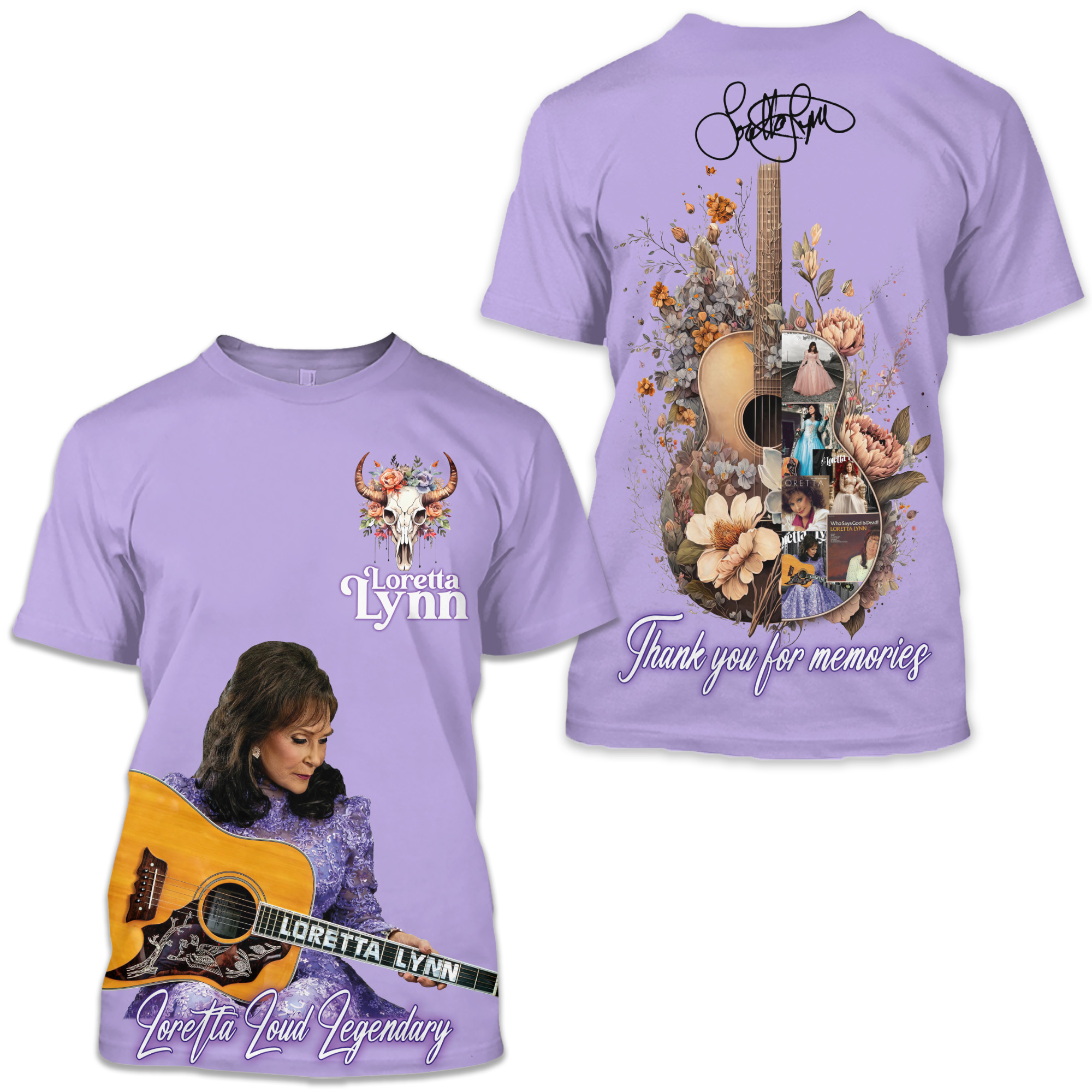 Loretta Lynn Signature Thank You For Memories 3d T-shirt