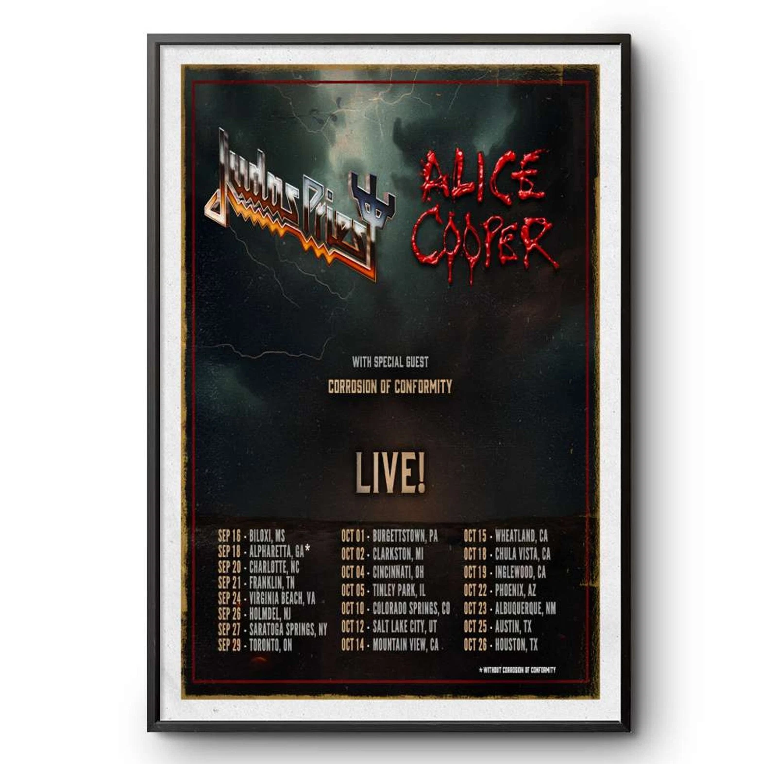 Judas Priest &amp; Alice Cooper North America Tour 2025 Poster