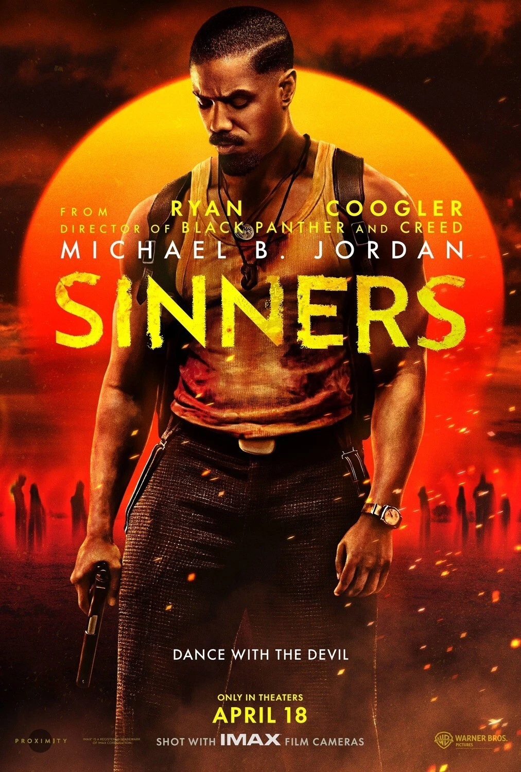 Sinners 2025 Movie Poster Wall Decor (c) 4x36" Michael B. Jordan Poster