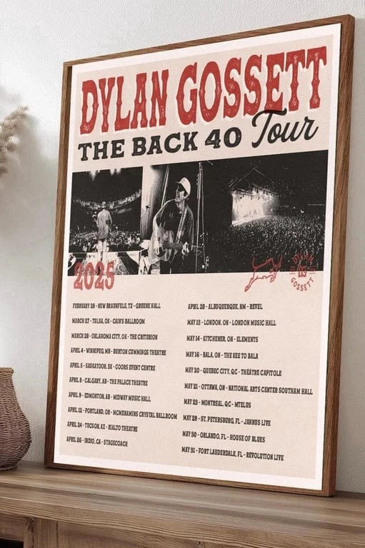 Dylan Gossett The Back 40 2025 Tour Dates With Special Guests Poster