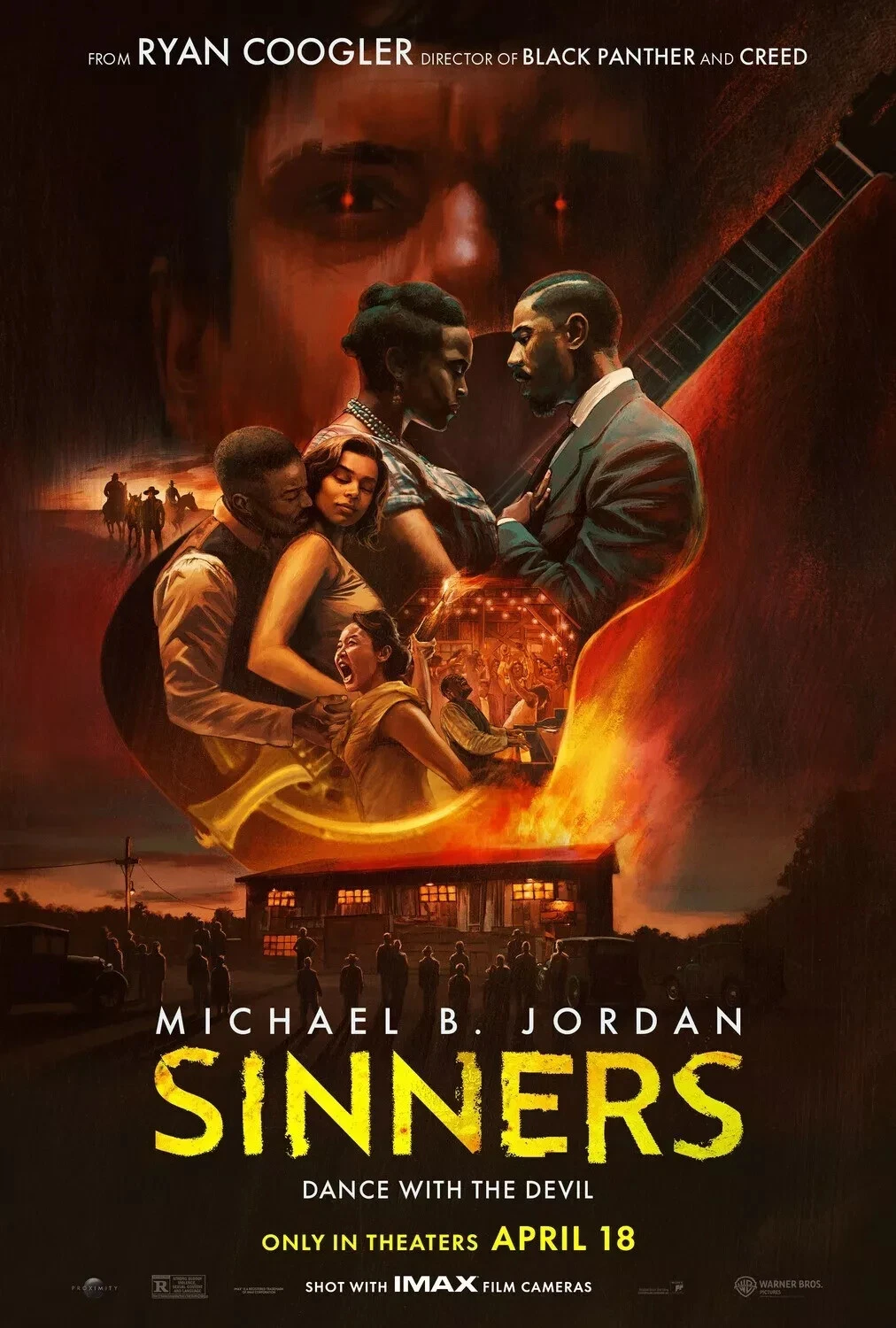 Sinners 2025 Movie Poster Wall Art (h)  " Michael B. Jordan