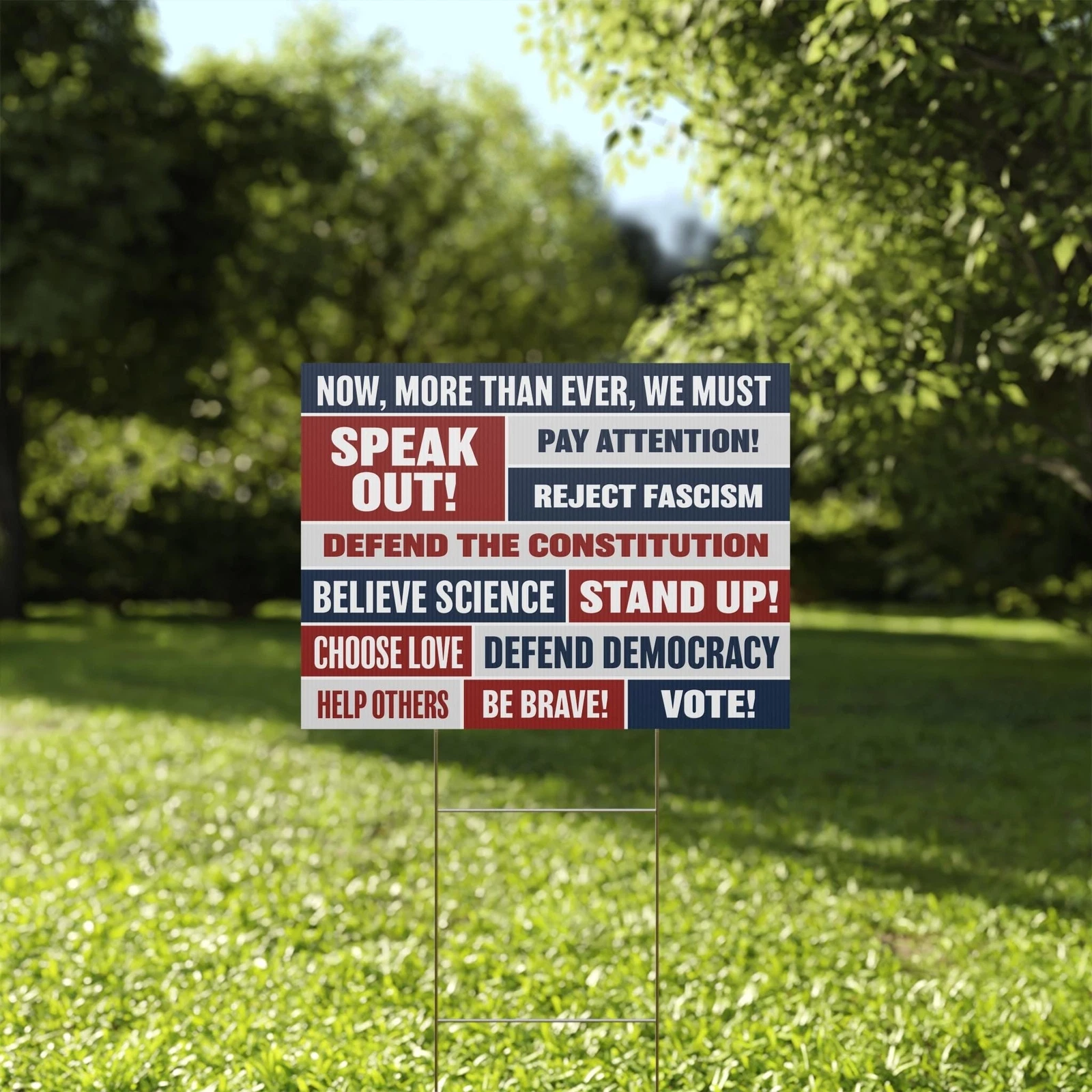 No More Than Ever We Must Speak Out Anti Trump Defend Democracy Yard Sign