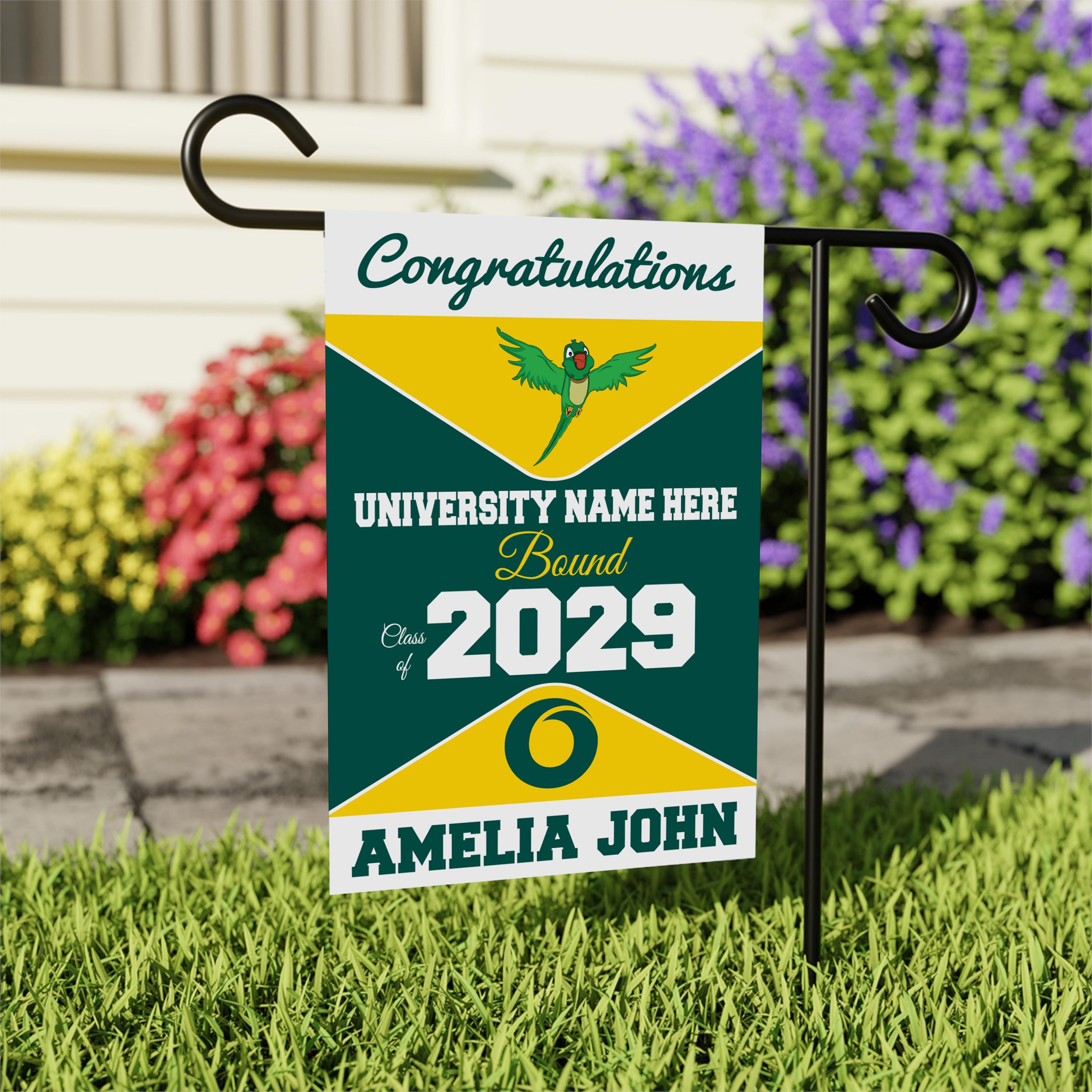 Personalized College Graduation Garden Flag - Custom School Logo For Class Of 2025, Graduate Flag