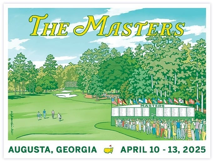 Lee Wybranski Limited Edition 2025 Masters Poster Augusta National Golf Sign