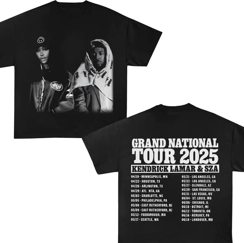Kendrick! Lamar &amp; Sza 2025 Grand National Tour T-shirt Kendrick Lamar T-shirt