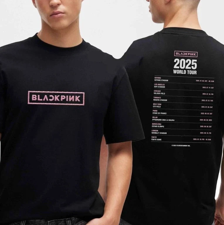 Blackpink 2025 World Tour Dates Logo Unisex T-shirt Gift For Friend Size S-4xl