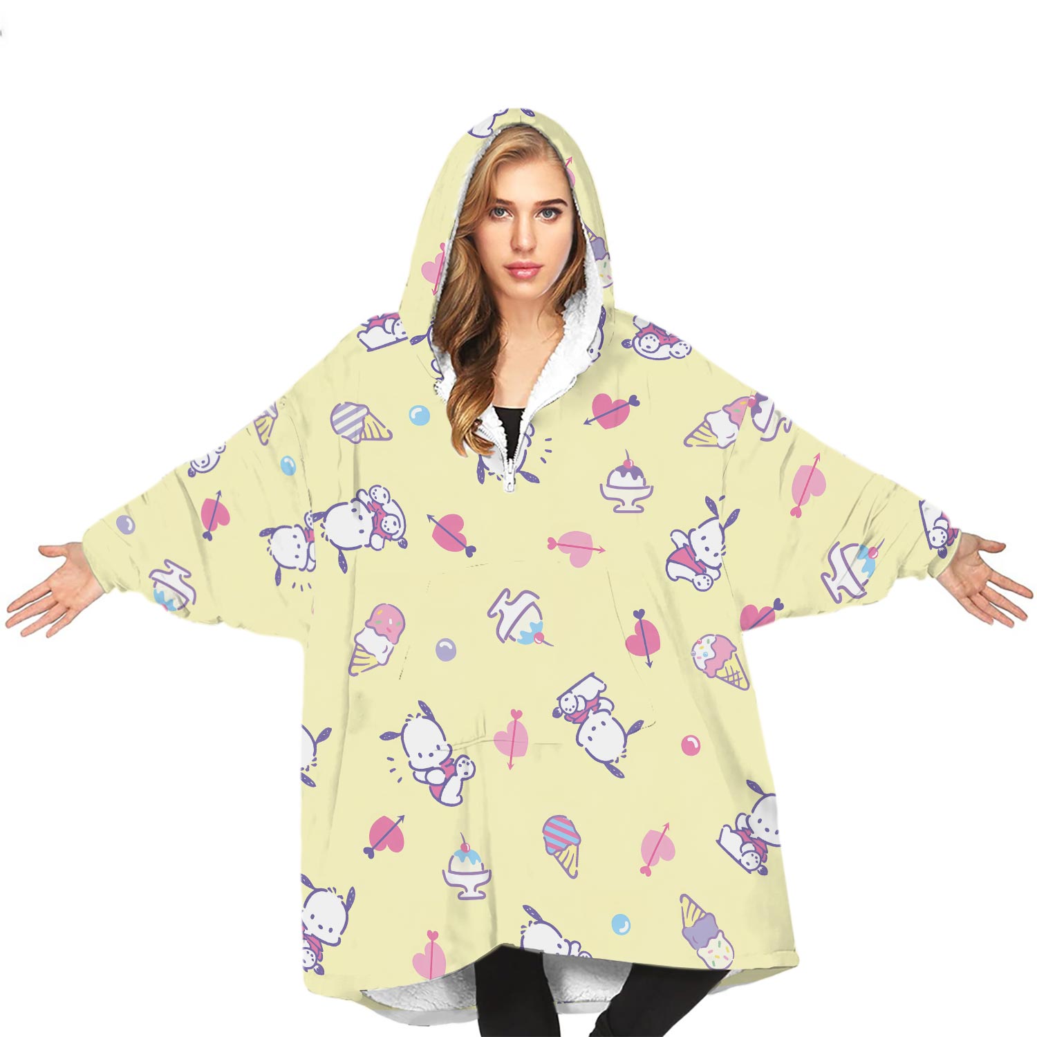 Cartoon Cinnamoroll Blanket Hoodie, Gifts For Friends