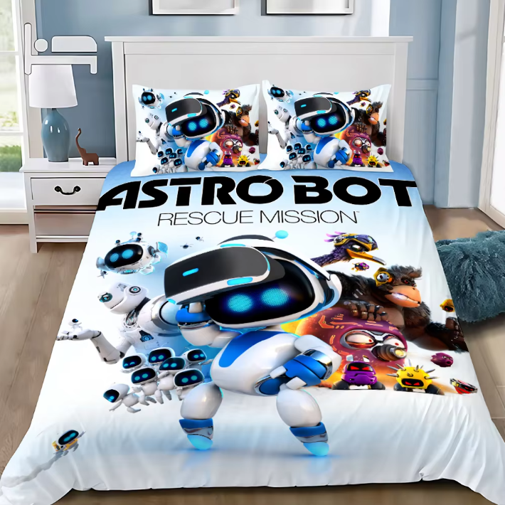 A-astrobot Sleeping Square Duvet Cover Pillowcase Bedding Set
