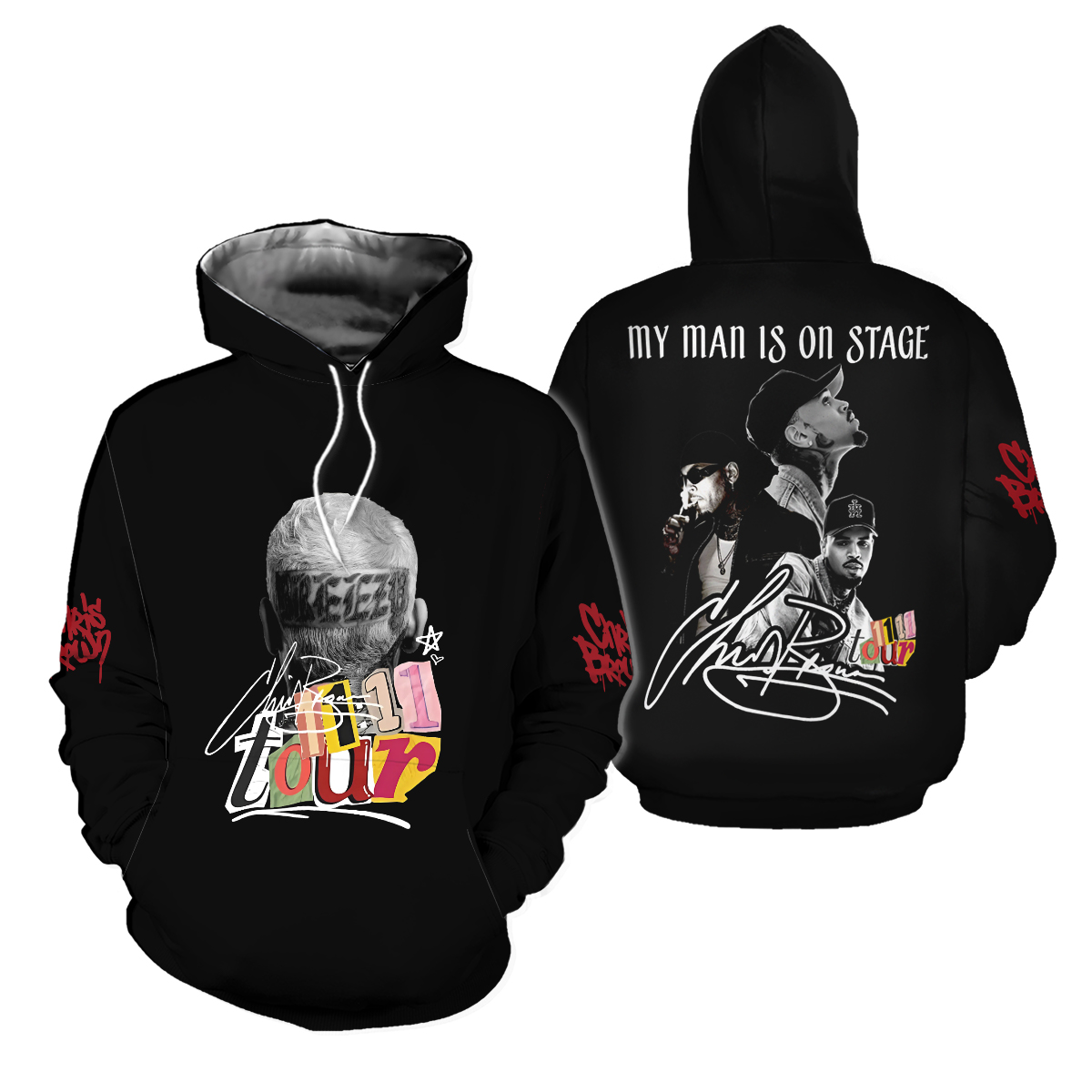 11 11 Tour Chris Brown Signature Hoodie 3d- All Printed 3d Hoodie, New-new