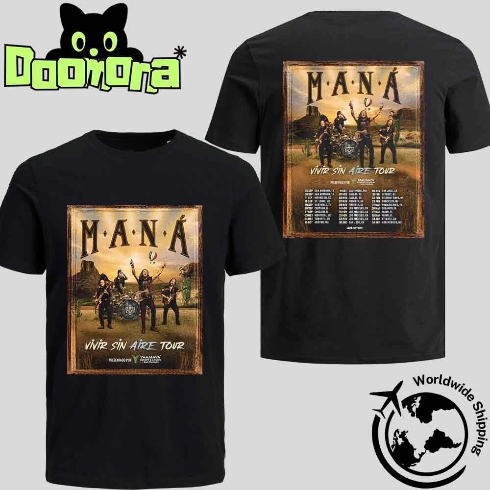 Maná Band Vivir Sin Aire Tour 2025 Fan Gifts Two Sides Classic T-shirt