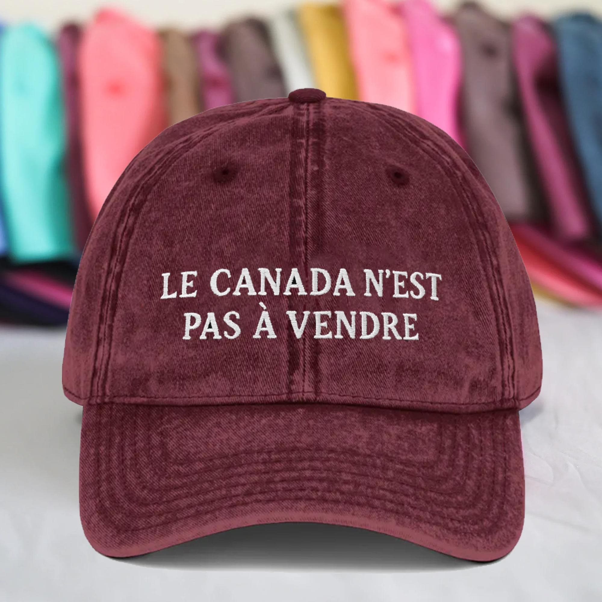 Le Canada N'est Pas  Vendre (canada Is Not For Sale) Embroidered  Hat