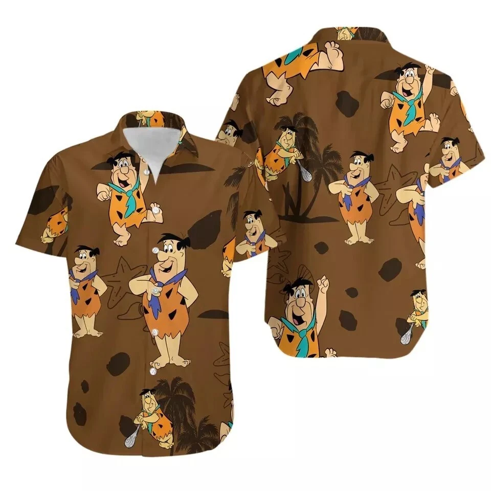 The Flintstones Hawaiian Button Down Shirt