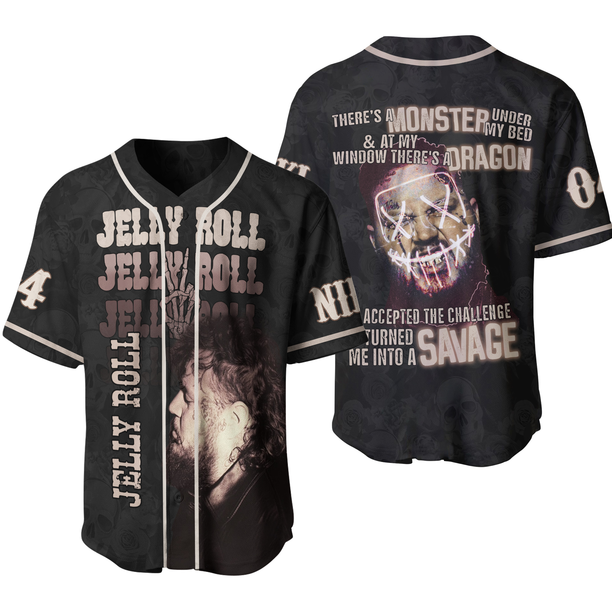 Jelly Roll Creature Personalized Baseball Jersey