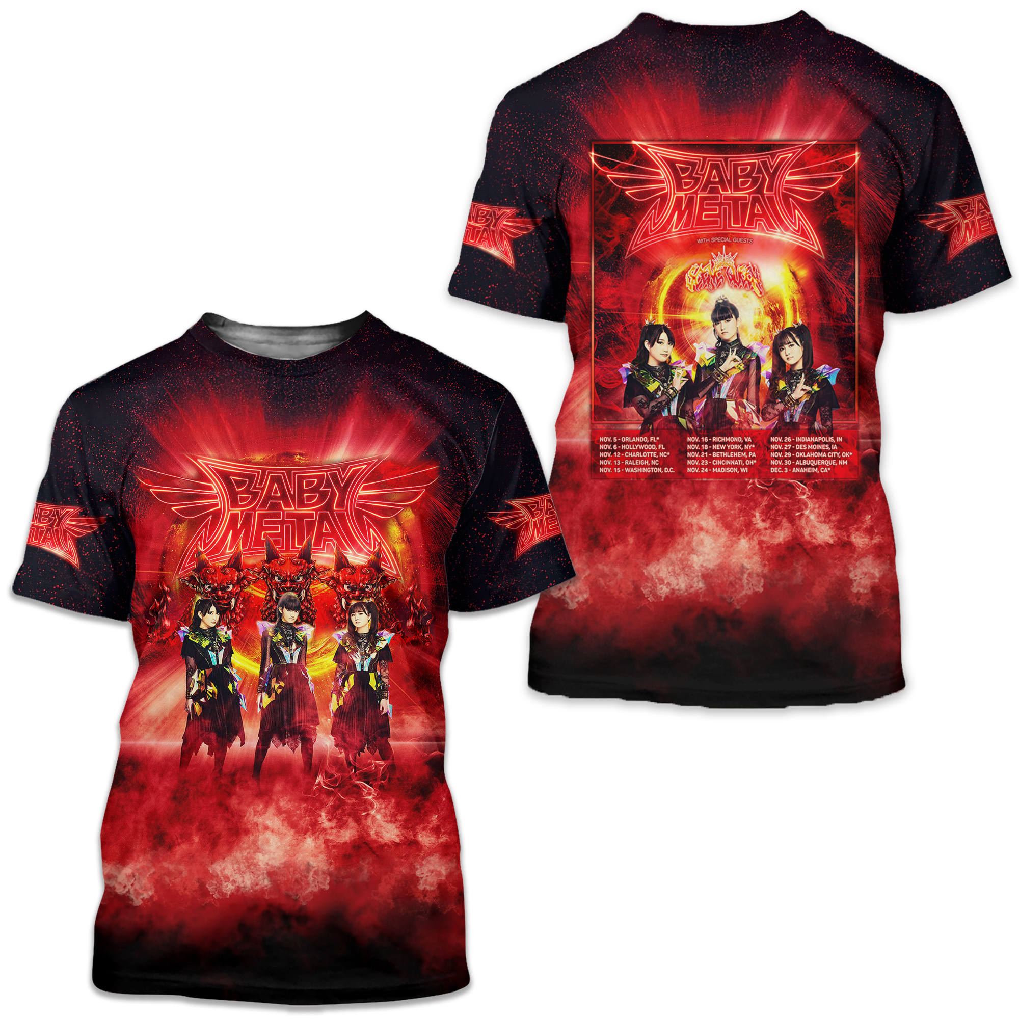 Babymetal Tour Date List 3d Shirt S-5xl Hot Shirt 3d,  Gift Dad, New 2025