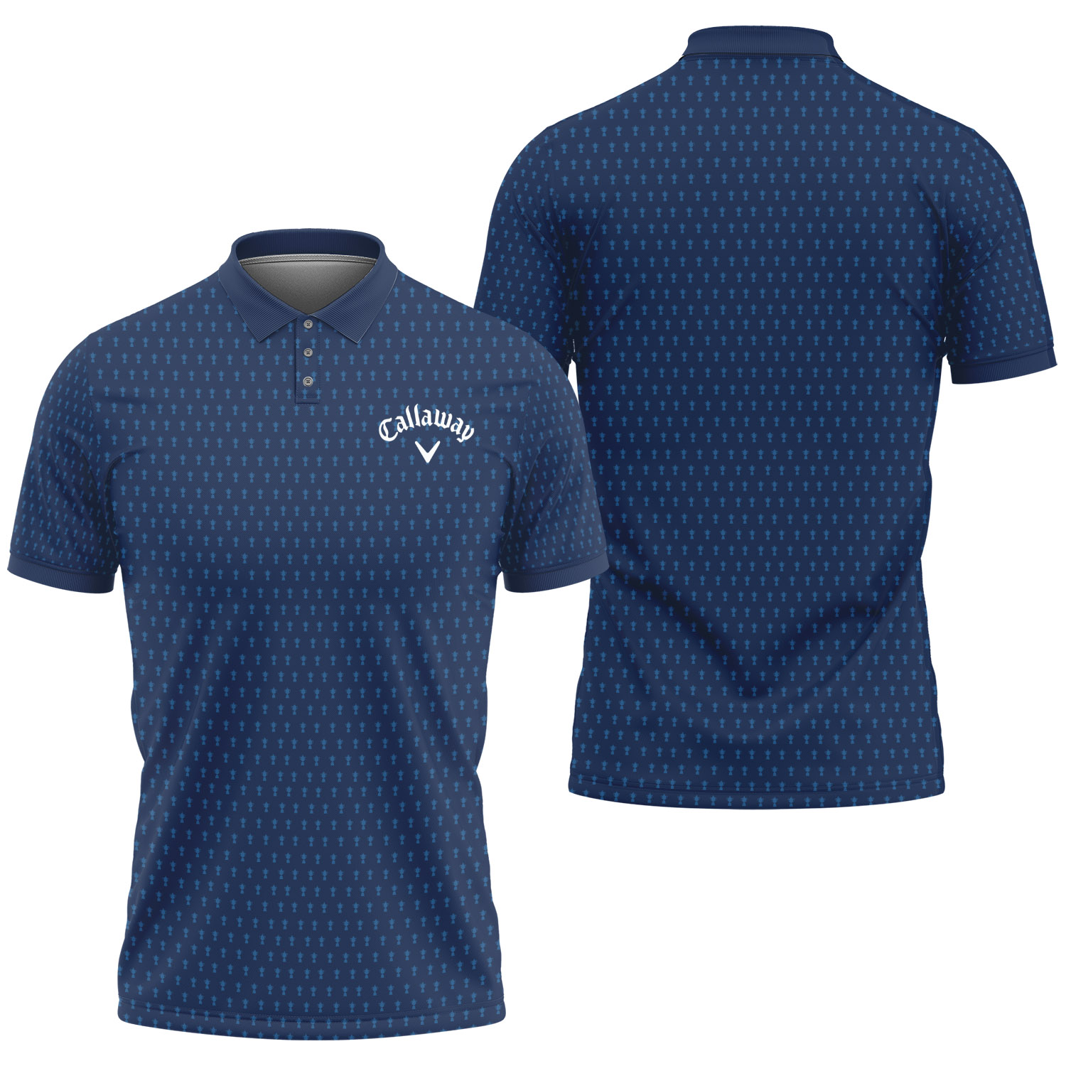 Callaway Pga Championship Golf Polo Shirt Dark Blue Gradient Pattern Gift