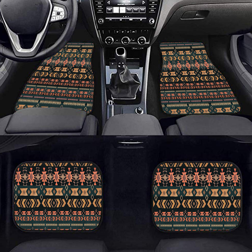 Ethnic Aztec Boho Chic Pattern Bohemian Car Floor Mat Front With Back