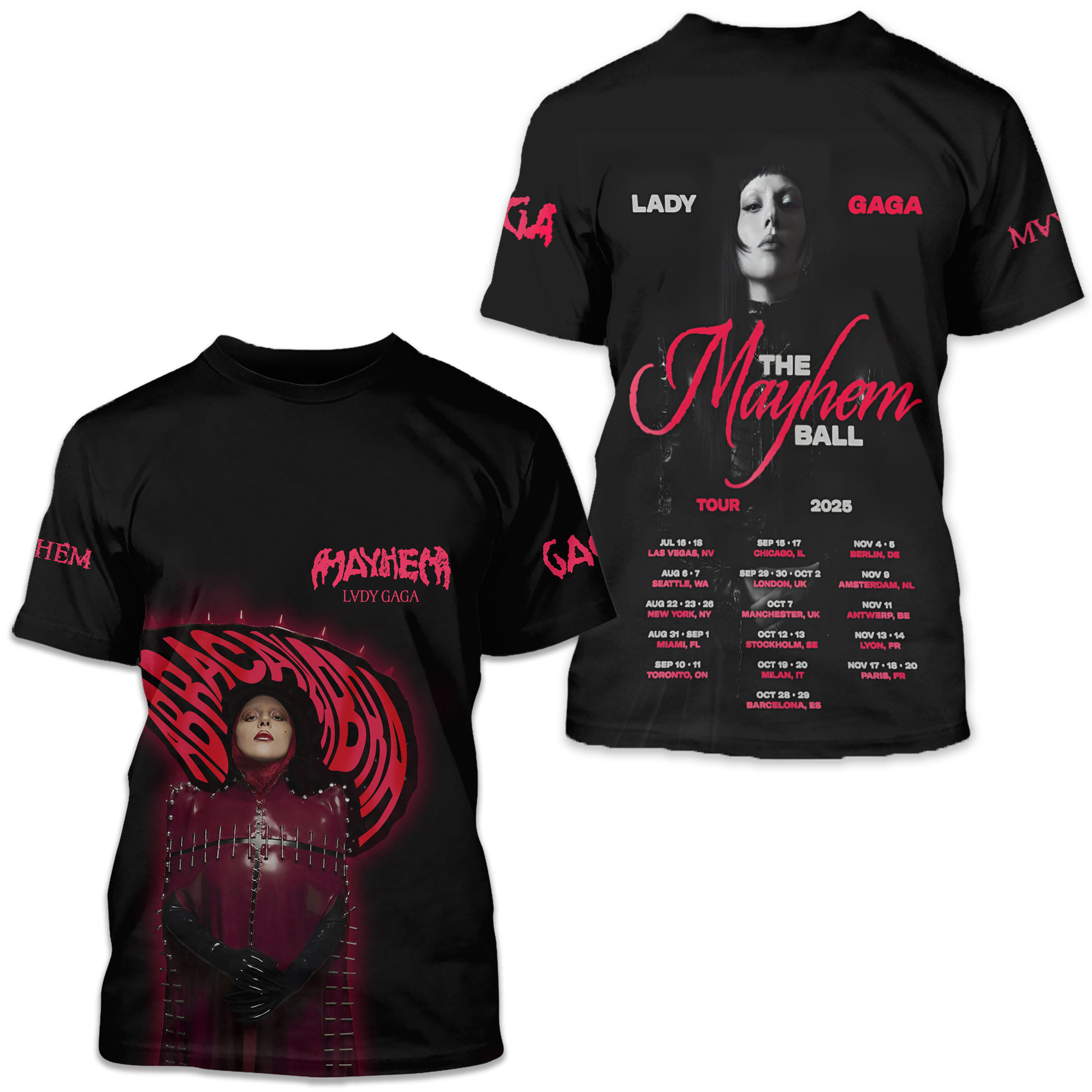 Ld Ga The Mayhem Ball Tour 2025 3d T-shirt