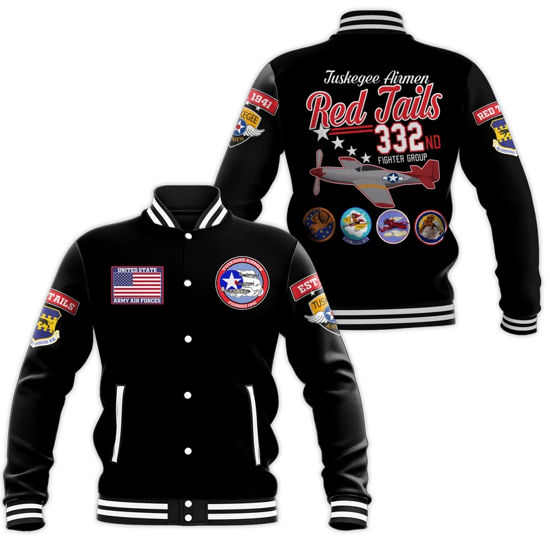 Tuskegee Airmen The Red Tails Pride Baseball Jacket
