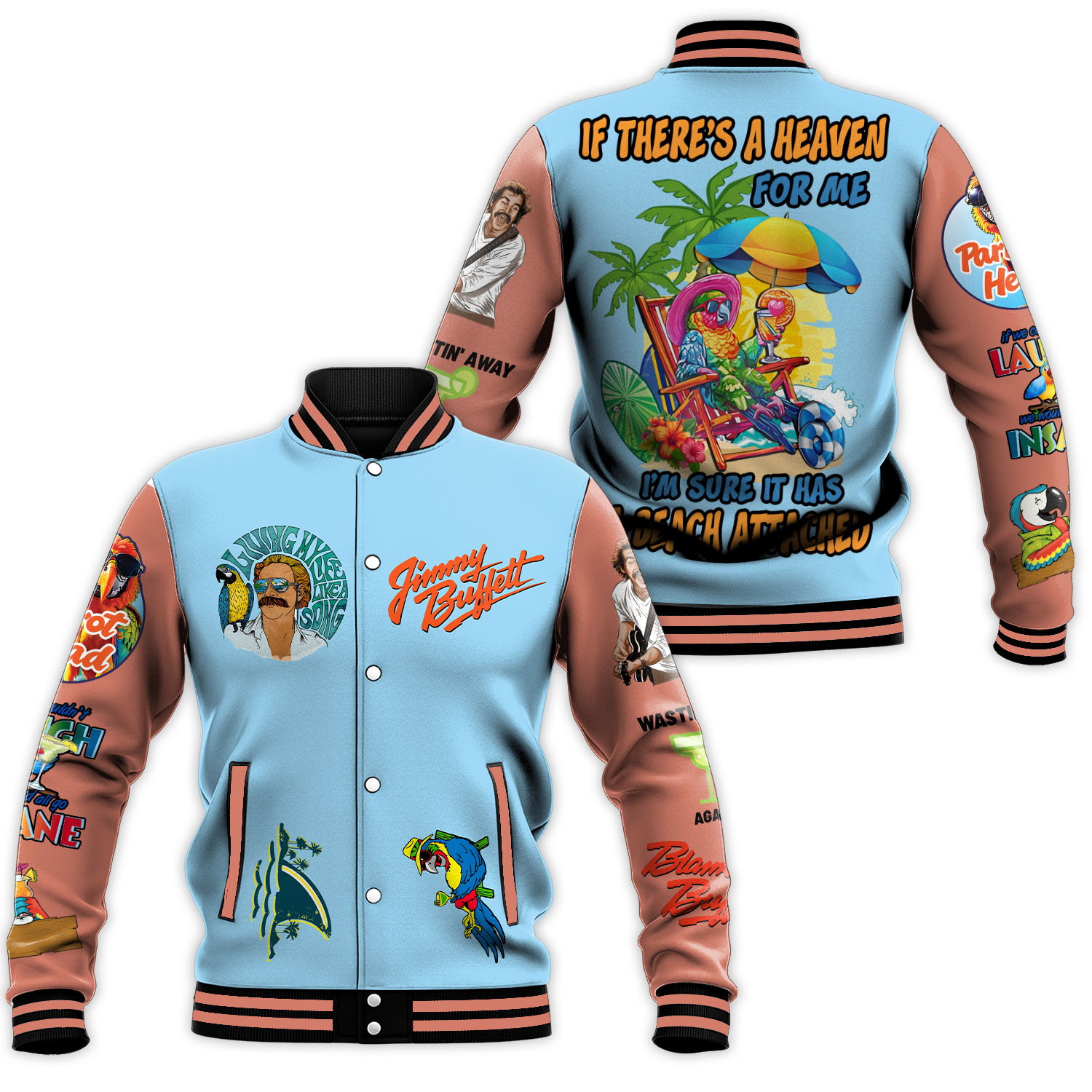 Jimmy Buffett Margaritaville Baseball Jacket Best Shirt